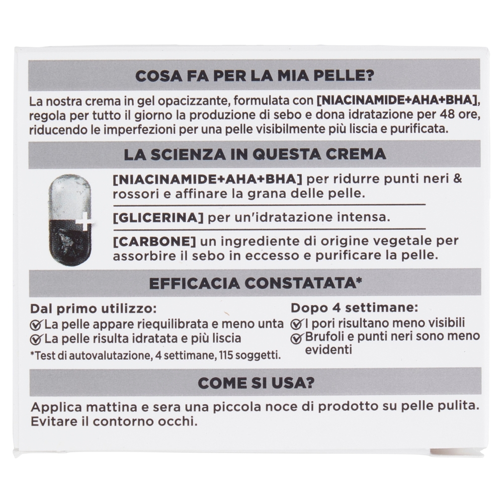 Garnier PureActive Air Cream AHA+BHA con Carbone - Crema Opacizzante Leggera 50 ml